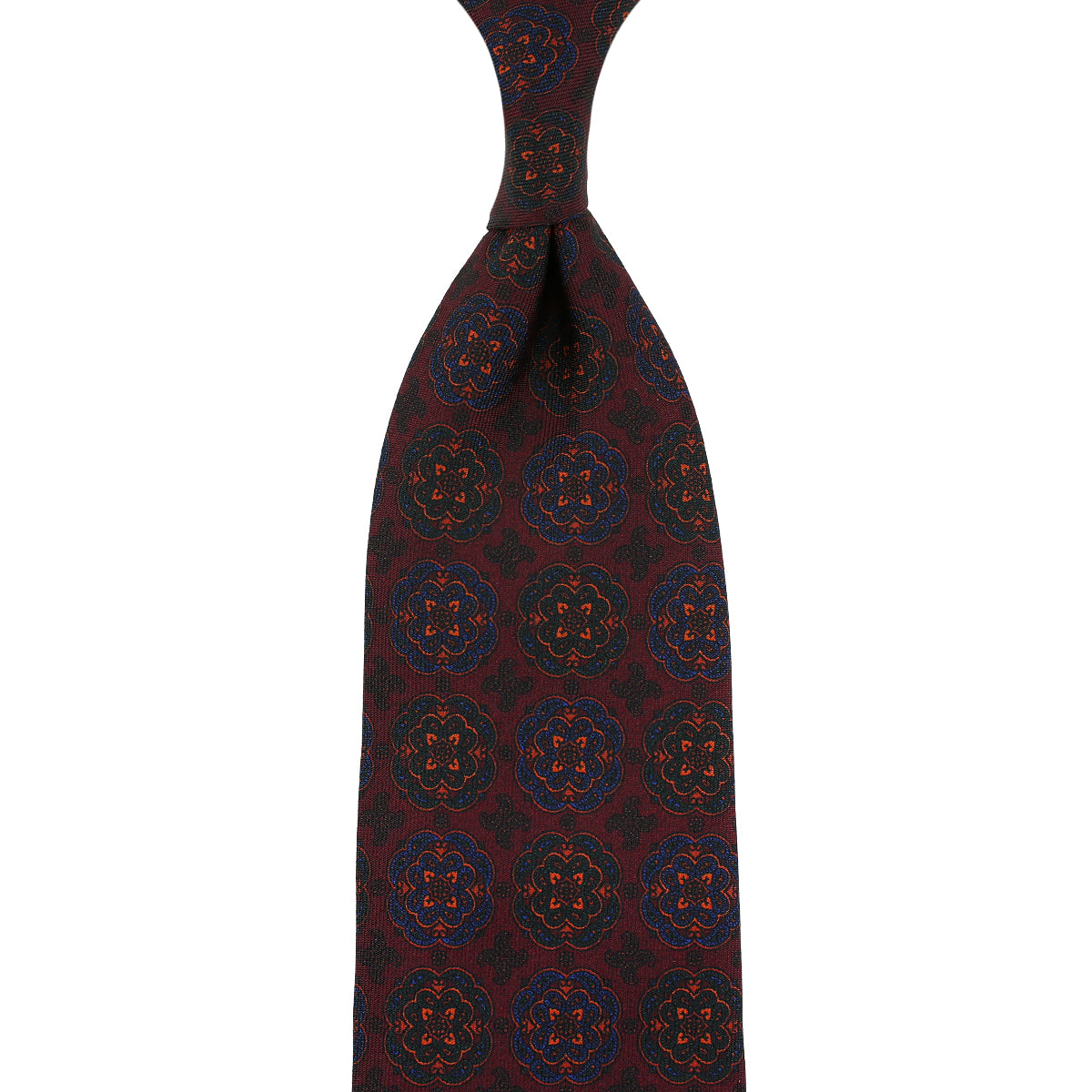 Ancient Madder Silk Tie - Burgundy - Hand-Rolled