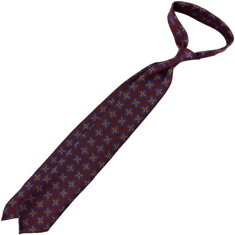 Ancient Madder Silk Tie - Burgundy - Hand-Rolled