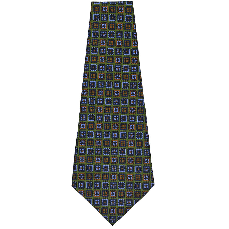 Ancient Madder Silk Bespoke Tie - Olive