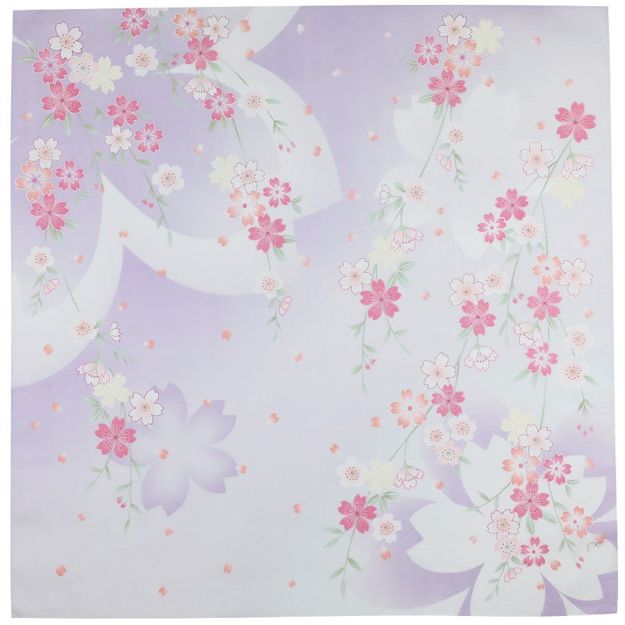 Kimono Motif Cotton Handkerchief - Lilac