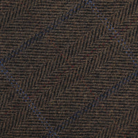 Checked Bespoke Wool Tie - Dark Brown