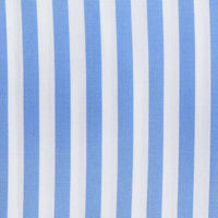 Poplin Semi Spread Shirt - White / Blue - Bengal Stripe