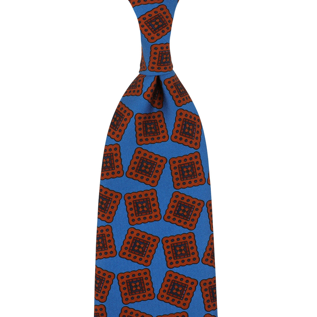 Ancient Madder Silk Tie - Madder Blue - Hand-Rolled