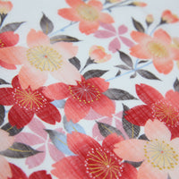 Floral Motif Cotton Handkerchief - Red
