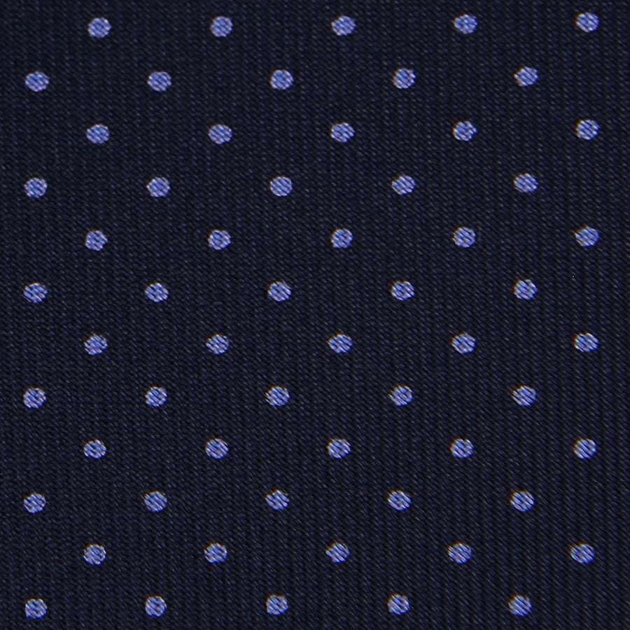 50oz Dotted Printed Bespoke Silk Tie - Navy