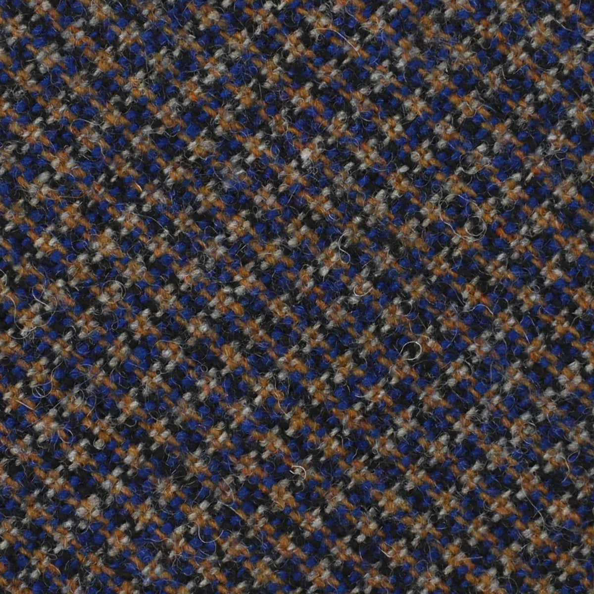 Houndstooth Bespoke Wool Tie - Brown / Navy