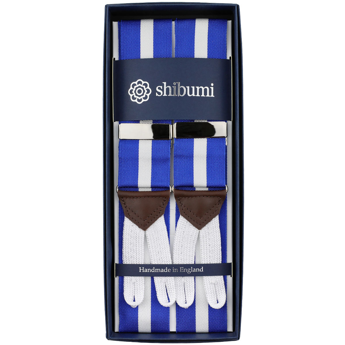 Barathea Braces - Blue / White