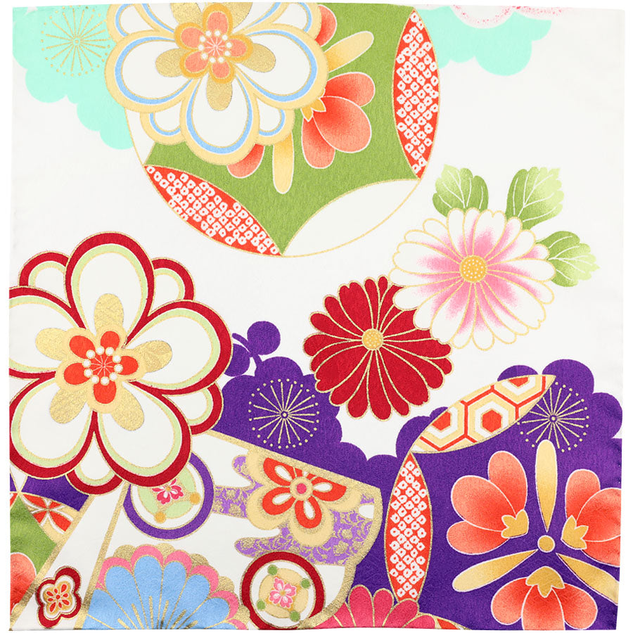 Vintage Kimono Silk Pocket Square - Multicolor