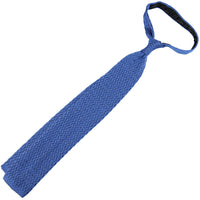 Zigzag Silk Knit Tie - Powder Blue