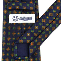 7-Fold 50oz Floral Printed Silk Tie - Navy