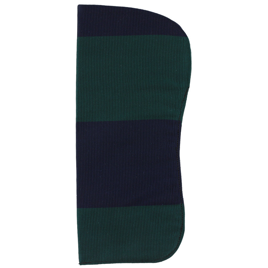 Japanese Repp Stripe Silk Glasses Case - Navy / Teal