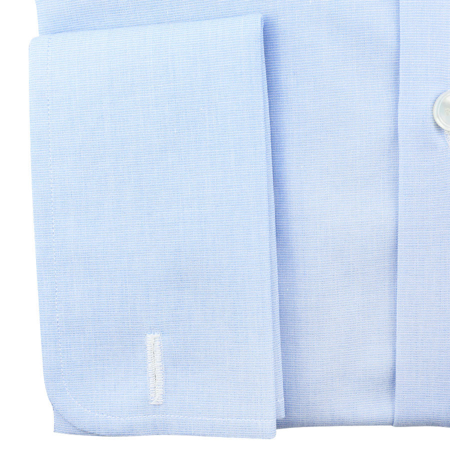 Poplin Semi Spread Shirt - Sky Blue - French Cuffs