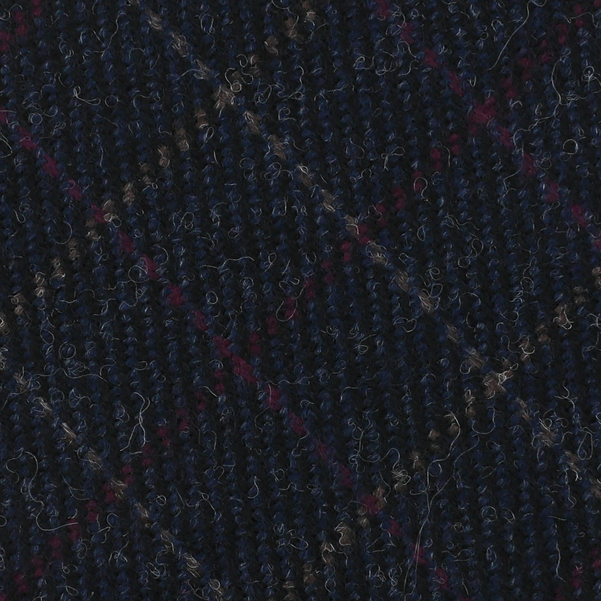 Checked Bespoke Wool Tie - Navy / Charcoal