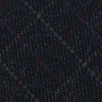 Checked Bespoke Wool Tie - Navy / Charcoal