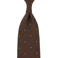 Floral Fina Grenadine Silk Tie - Copper - Hand-Rolled