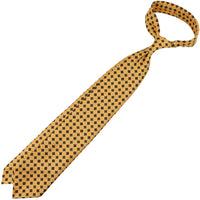 Floral Printed Silk Tie - Honey - Hand-Rolled