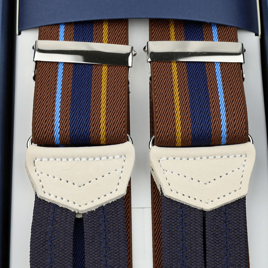 Elastic Barathea Braces - Copper / Navy