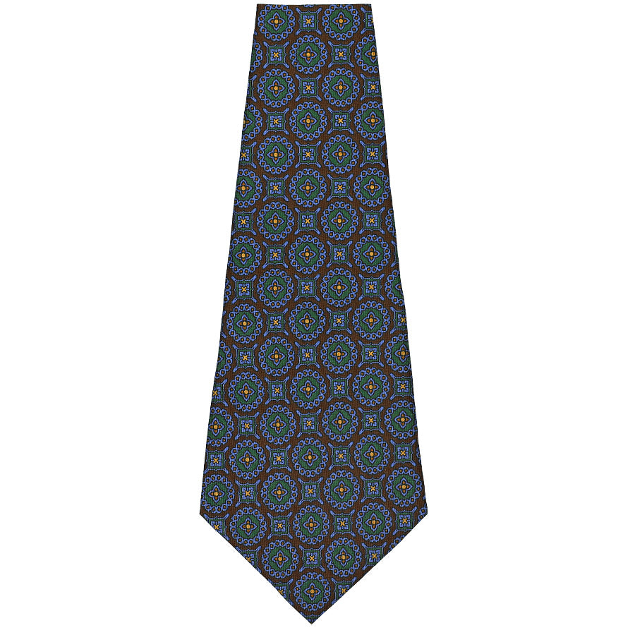 Ancient Madder Silk Bespoke Tie - Brown