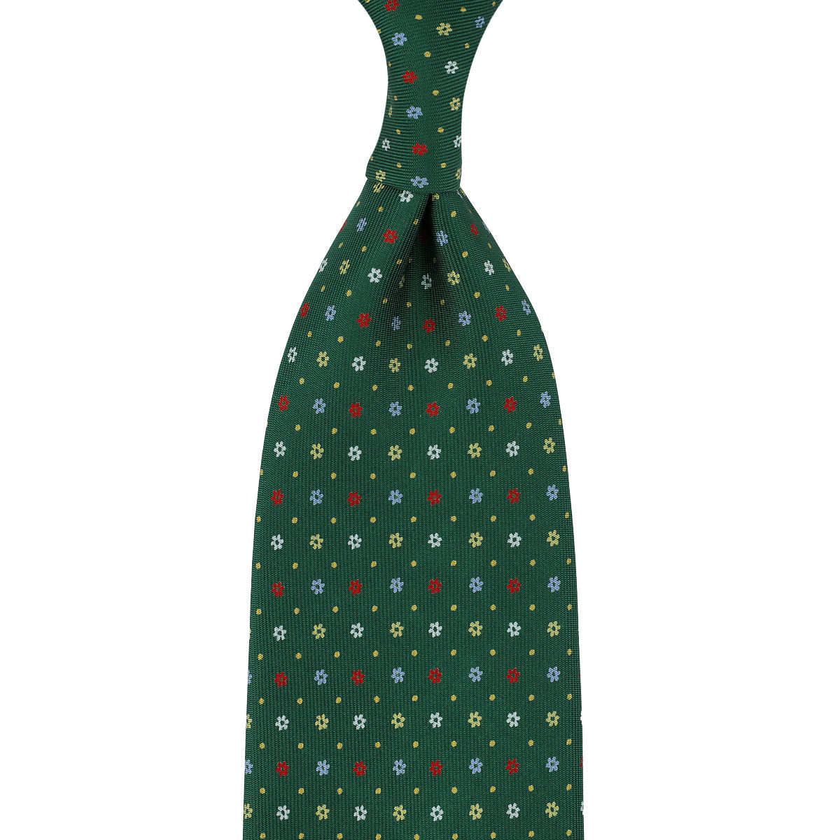 Floral Printed Silk Tie - Forest - Hand-Rolled