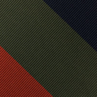 Japanese Repp Stripe Silk Tie - Rust / Navy / Olive