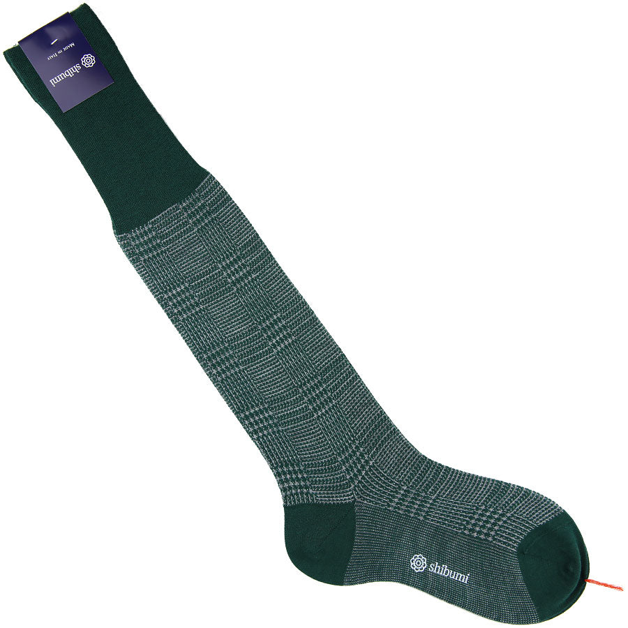 Knee Socks - Glencheck - Forest - Wool