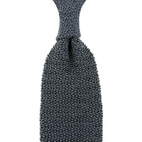 Crunchy Silk Knit Tie - Grey