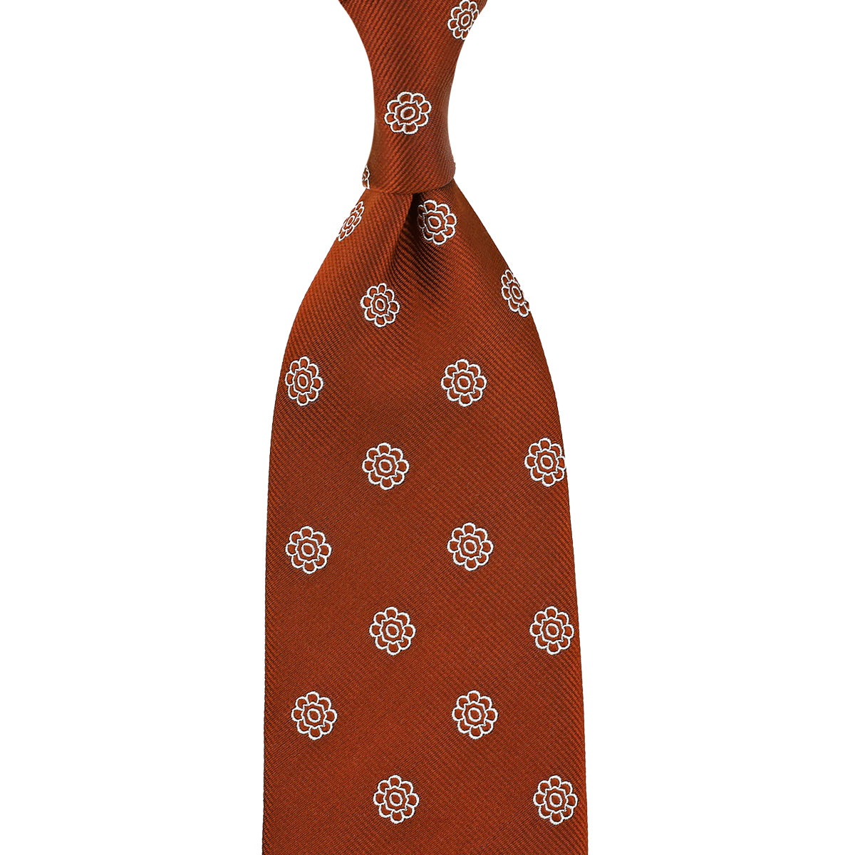 Shibumi-Flower Japanese Jacquard Silk Tie - Rust