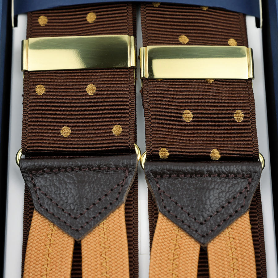 Dotted Barathea Braces - Brown