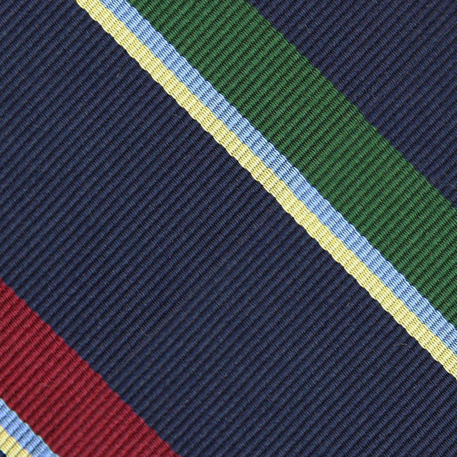 Bespoke Repp Stripe Silk Tie - Navy