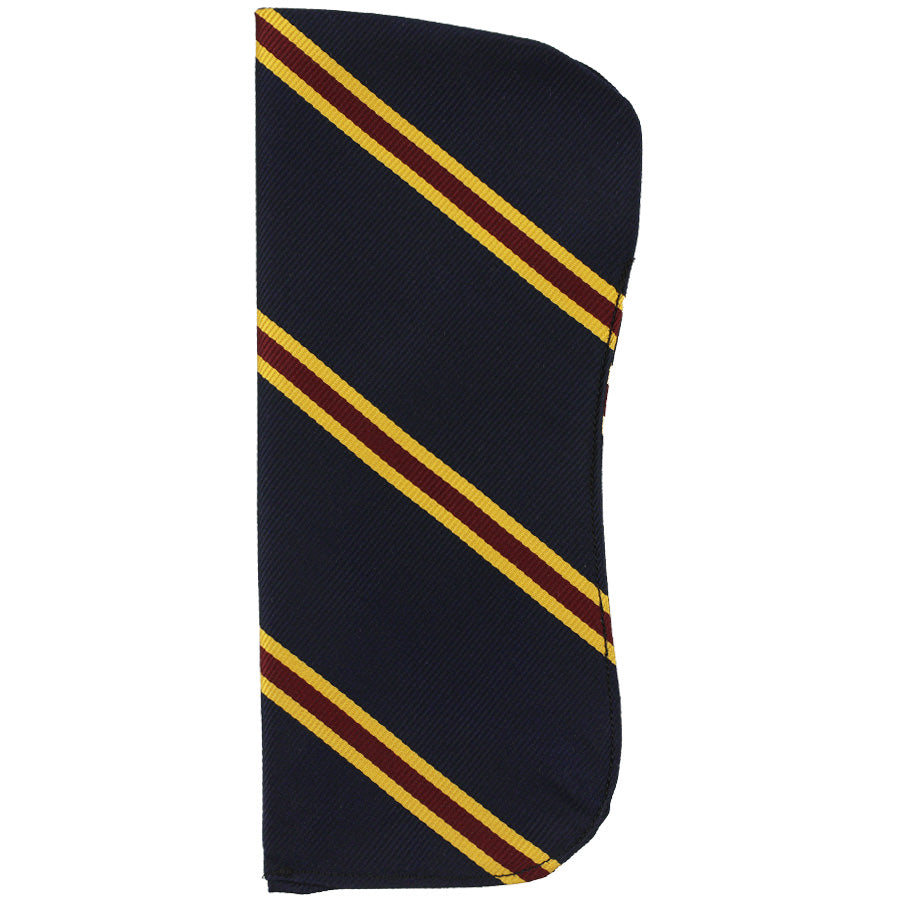 Japanese Repp Stripe Silk Glasses Case - Navy