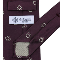 Geometrical Jacquard Silk Tie - Eggplant