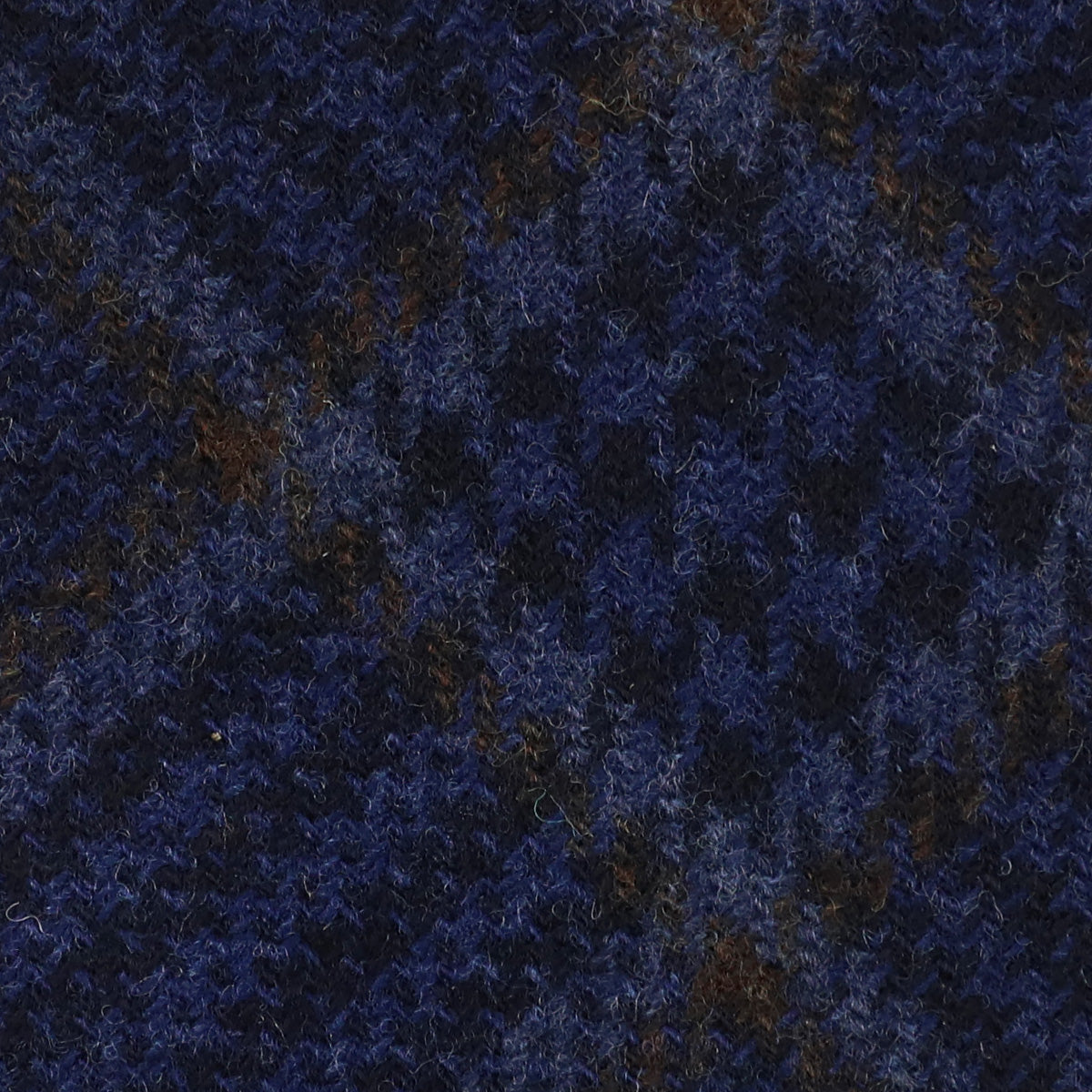 Checked Bespoke Wool Tie - Navy / Brown