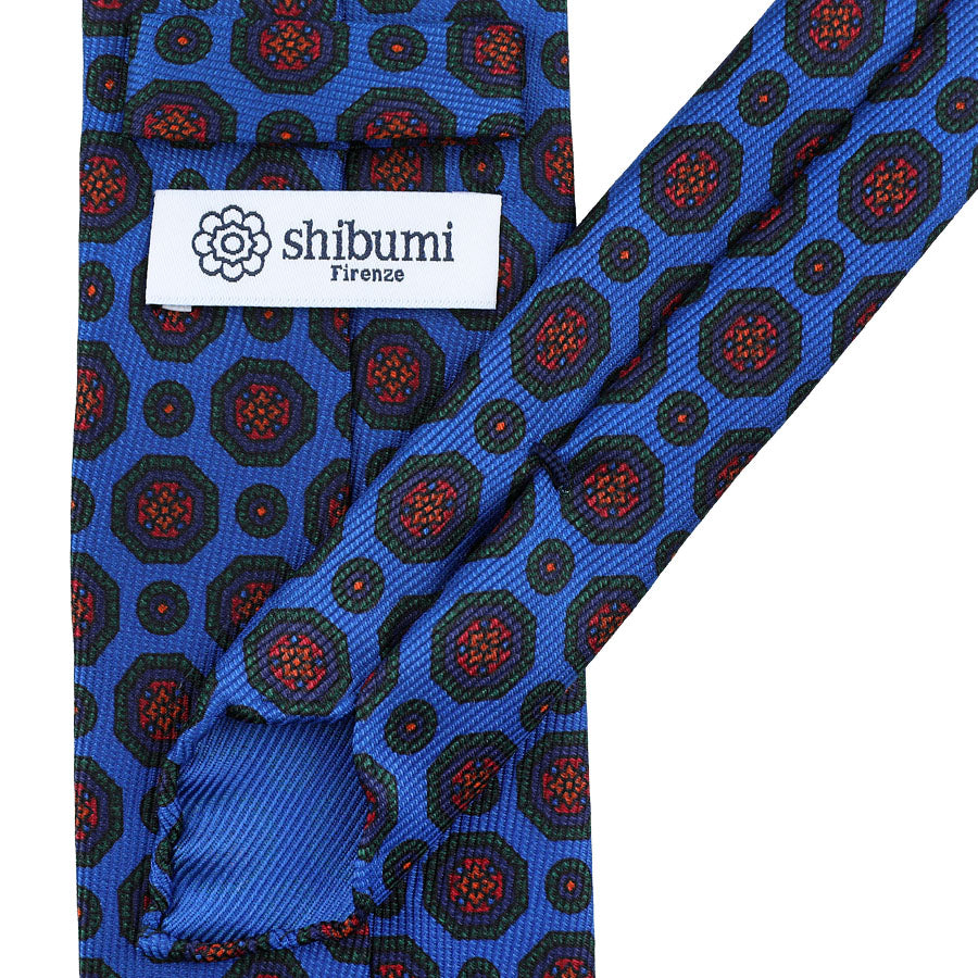 40oz Ancient Madder Silk Tie - Madder Blue - Hand-Rolled