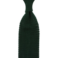 V-Point Knit Tie - Forest Green - Silk