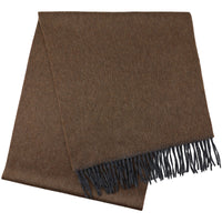 Double-Face Zibellino Cashmere Scarf - Brown / Grey