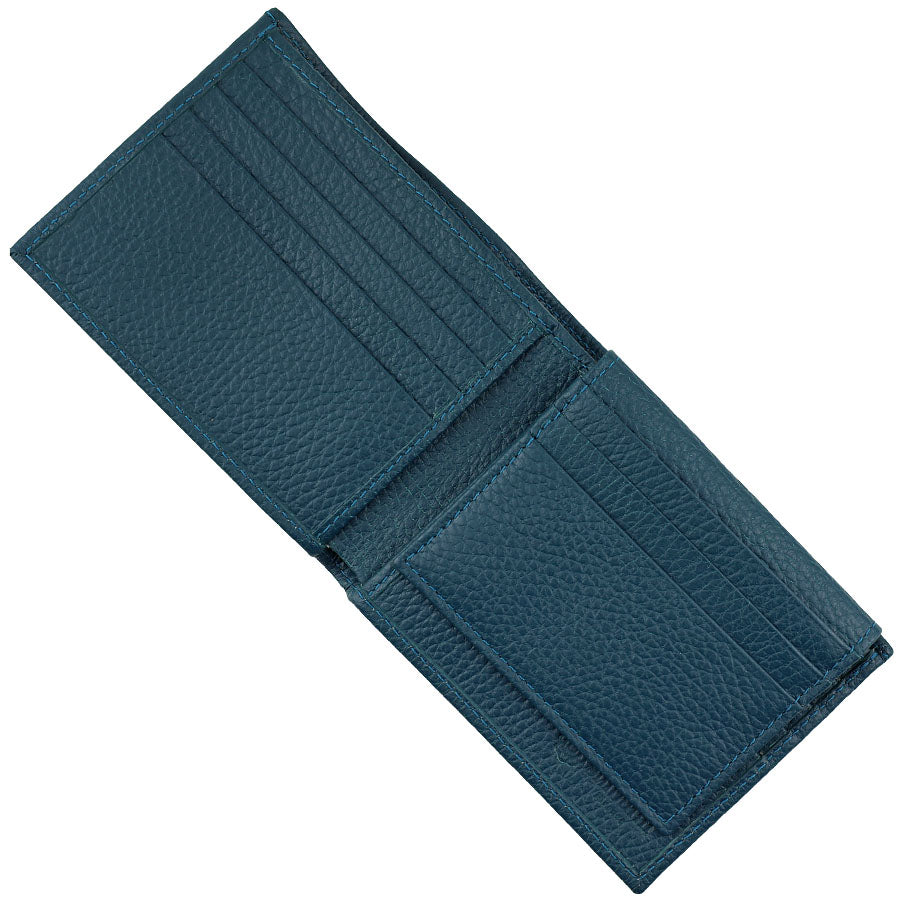 Calfskin Leather Wallet - Petrol