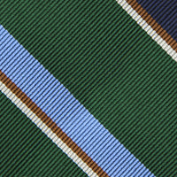 Bespoke Repp Stripe Silk Tie - Forest Green