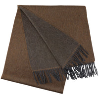 Double-Face Zibellino Cashmere Scarf - Brown / Grey