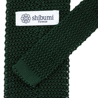 V-Point Knit Tie - Forest Green - Silk