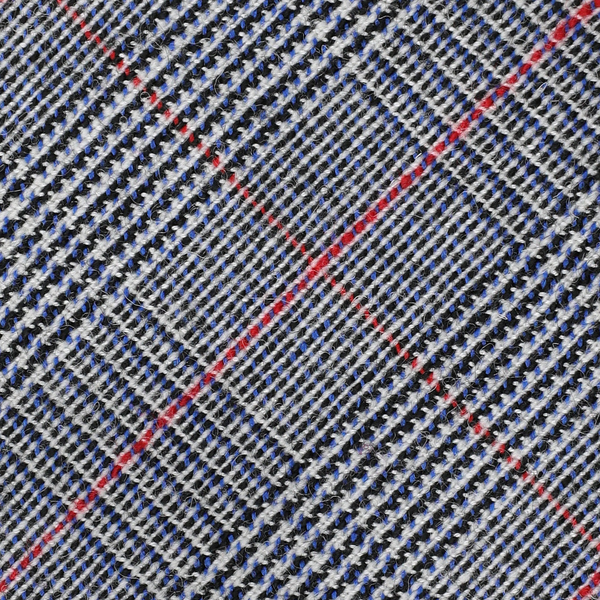 Checked Bespoke Wool Tie - Navy / White