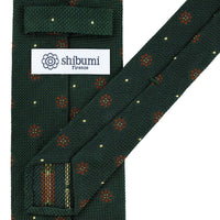 Floral Fina Grenadine Silk Tie - Forest - Hand-Rolled