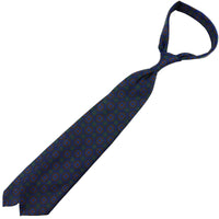 Ancient Madder Silk Tie - Navy - Hand-Rolled