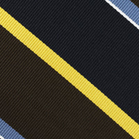 Japanese Repp Stripe Silk Tie - Navy / Brown