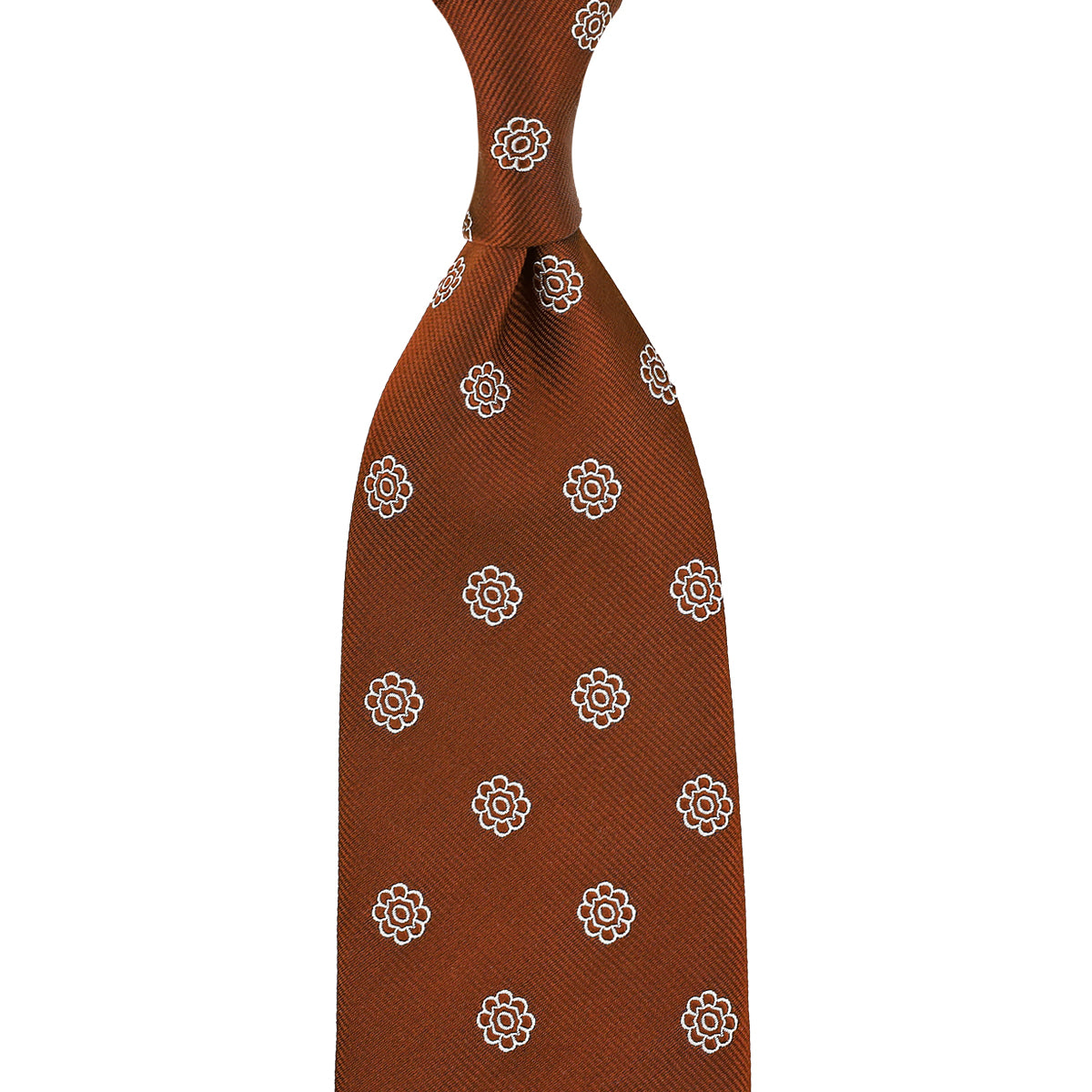 Shibumi-Flower Japanese Jacquard Silk Tie - Copper