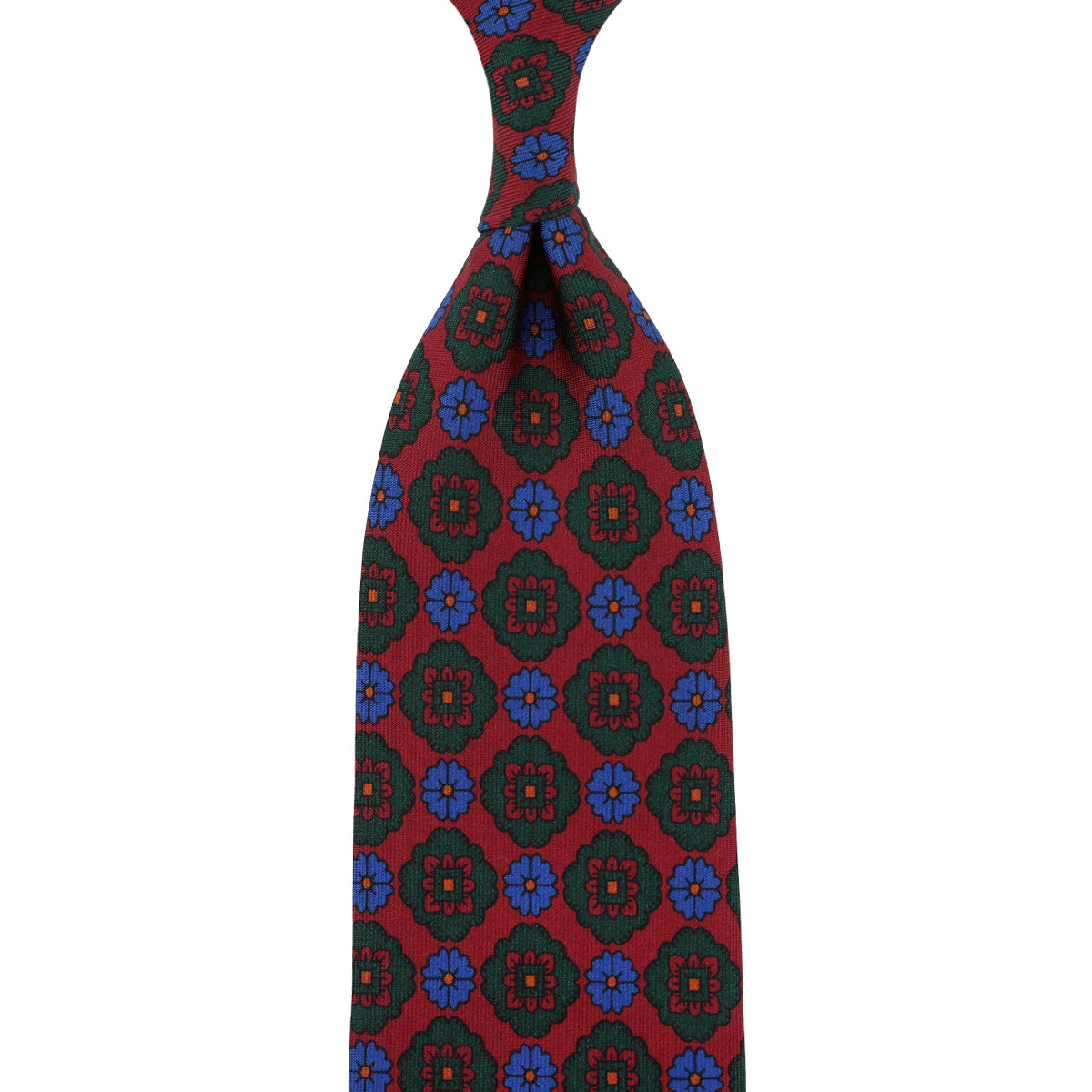 Ancient Madder Silk Tie - Cherry - Hand-Rolled