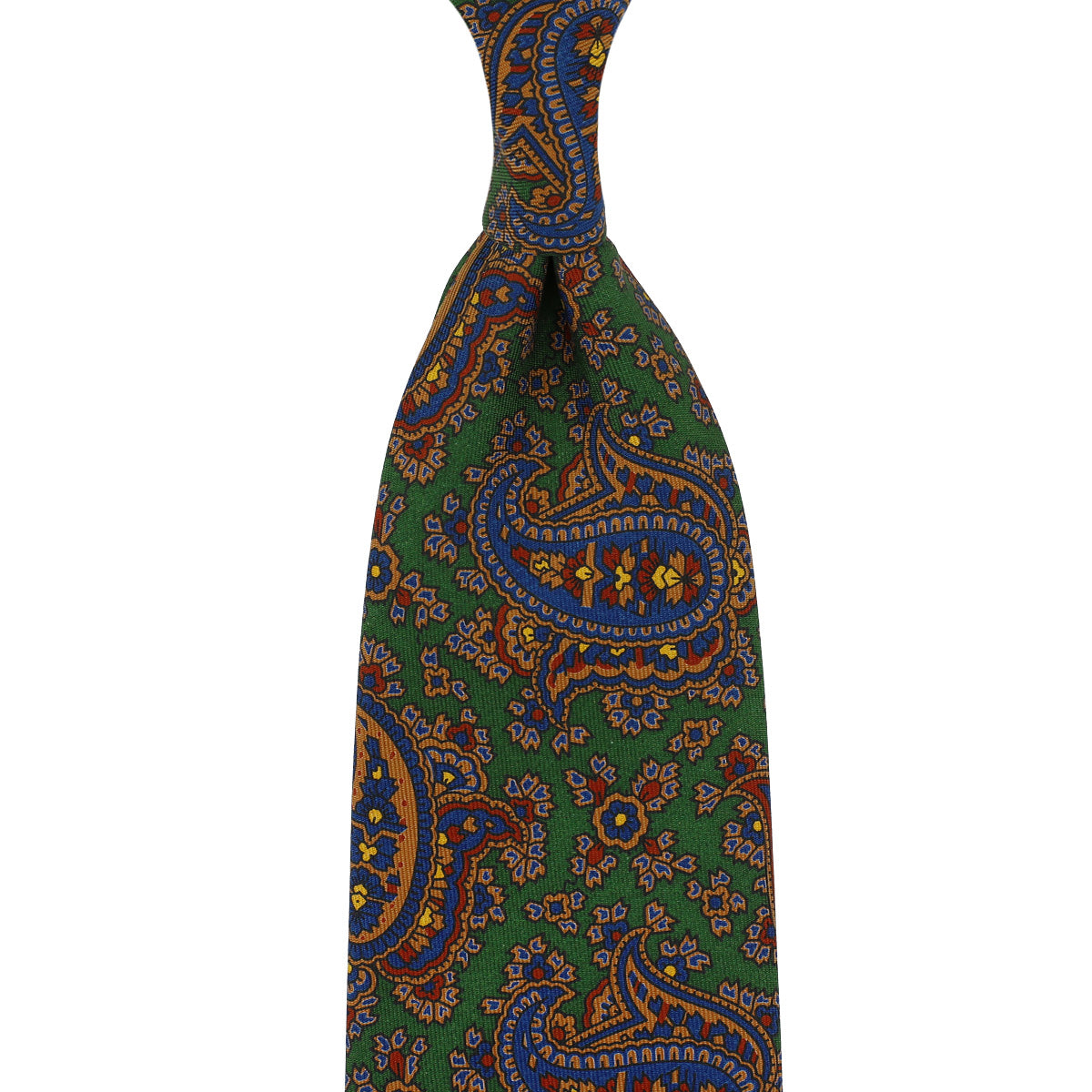 Ancient Madder Silk Tie - Forest - Hand-Rolled