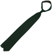 V-Point Knit Tie - Forest Green - Silk