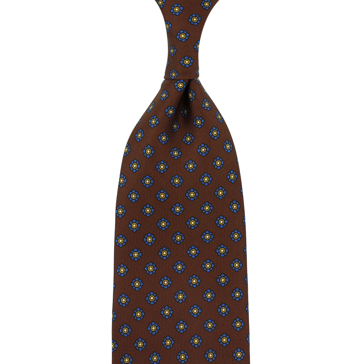 Shibumi-Flower Printed Silk Tie - Beech - Hand-Rolled