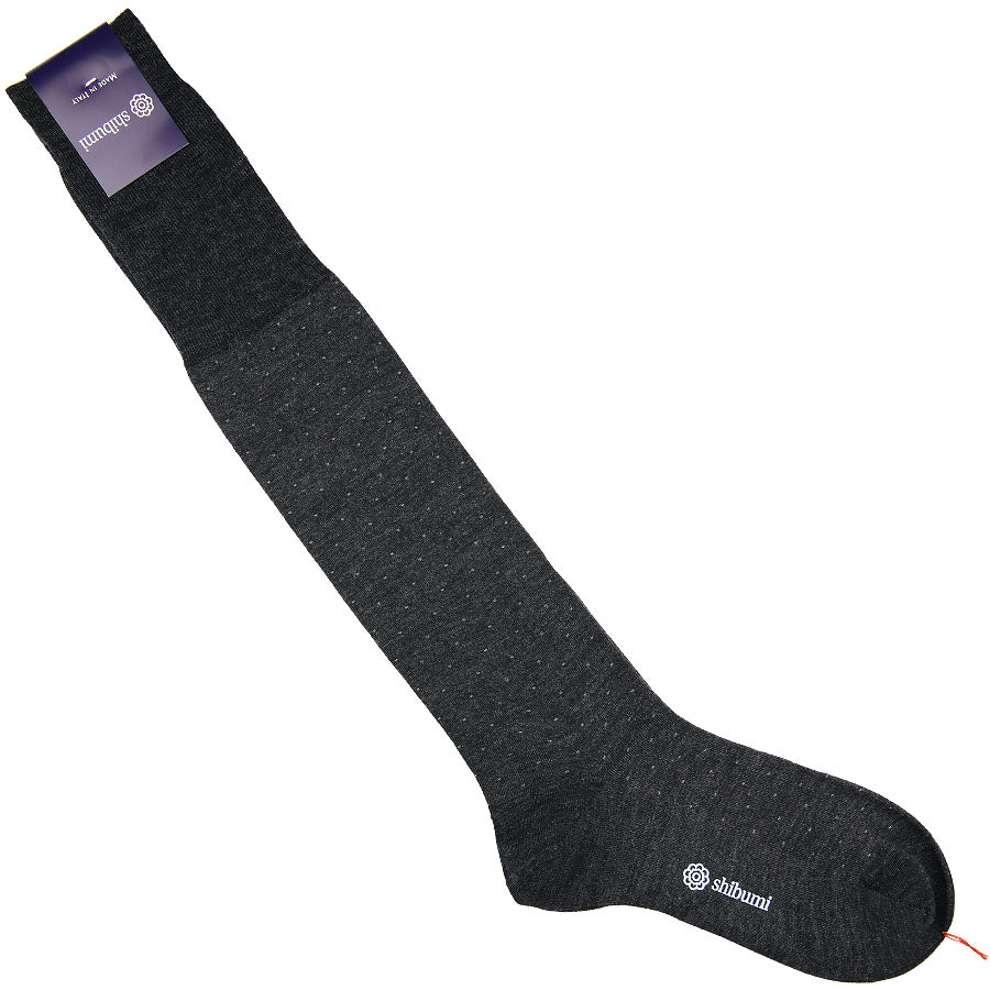Knee Socks - Dots - Charcoal - Wool
