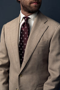 Shibumi-Flower Japanese Jacquard Silk Tie - Wine